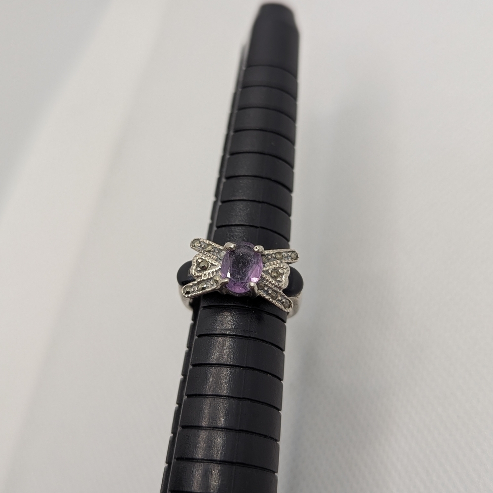 Silver and Amythset Women's Ring - Picture 3 of 3